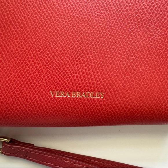 New Vera Bradley Red Grab And Go Leather Wallet Wristlet - Picture 4 of 7